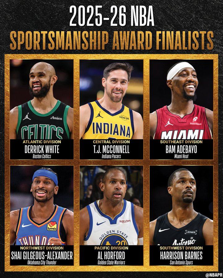 两大奖项候选官宣！SGA冲体育道德风尚奖 霍勒迪四夺最佳队友奖？